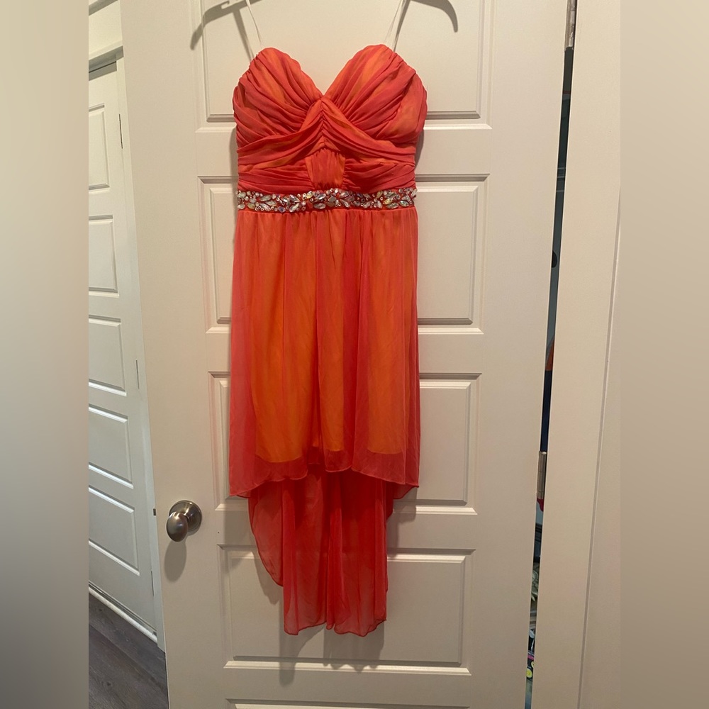 Pink and yellow prom dress